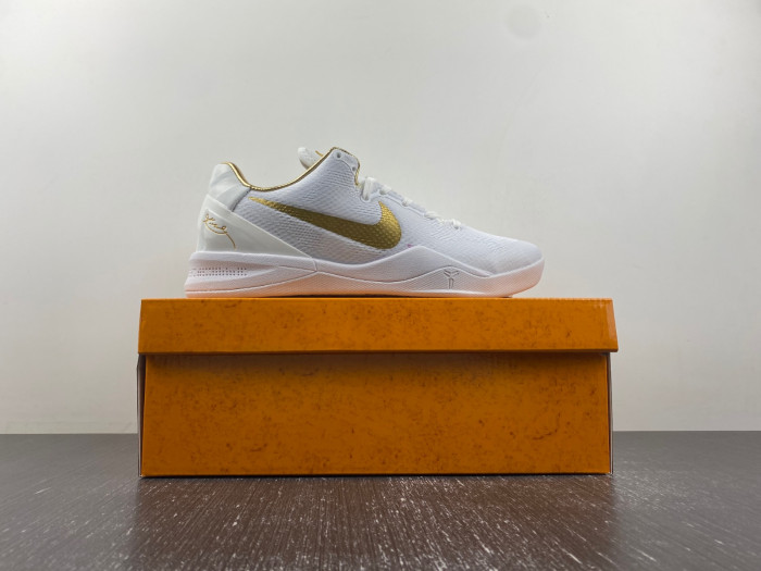 nike kobe 8 protro white metallic gold fv6325-102
