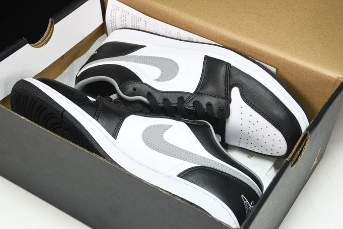 jordan 1 low black white grey - 553558-040