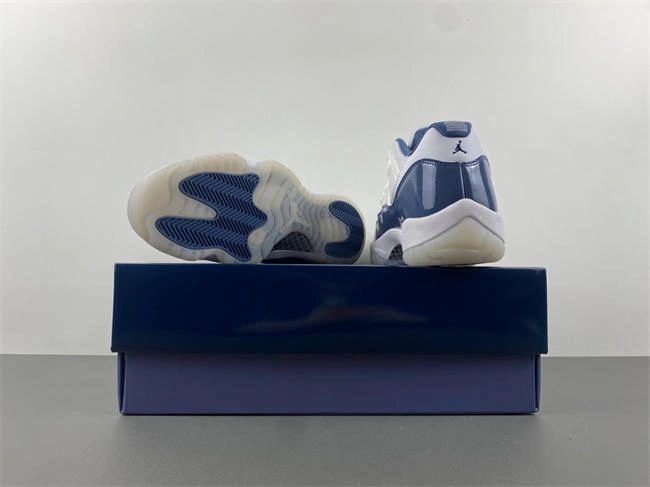Sporty Air Jordan 11  White navy blue FV5104- 4090