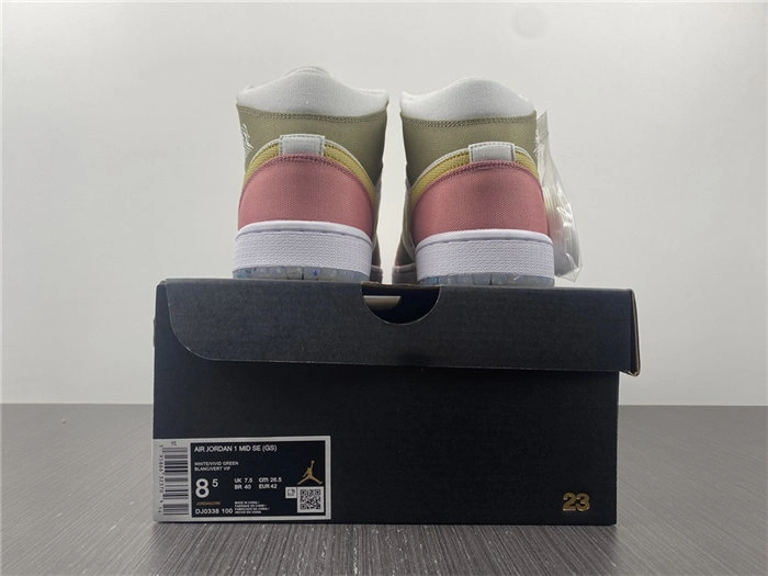 OdorResistant Jordan1 Mid SE Pastel Vivid Green Grind DJ0338- 3706