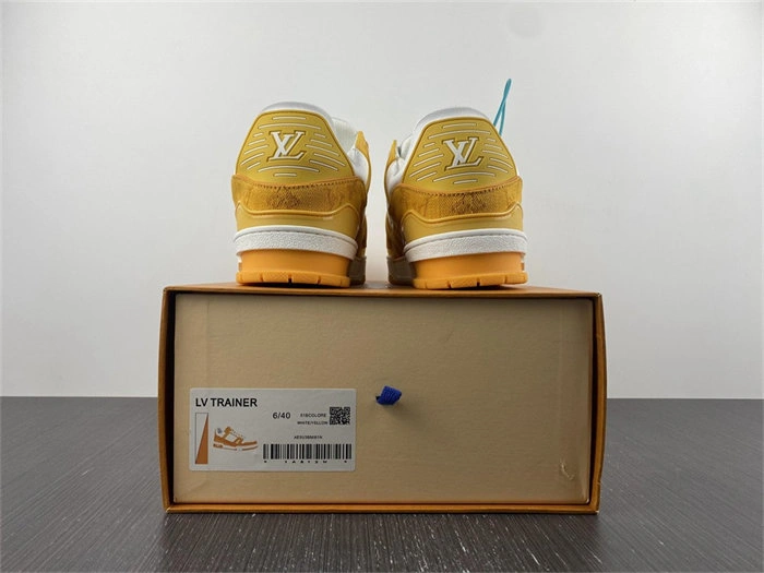 Compact Luis Vitton Trainer Yellow Monogram Denim White 1A9JHB 1707