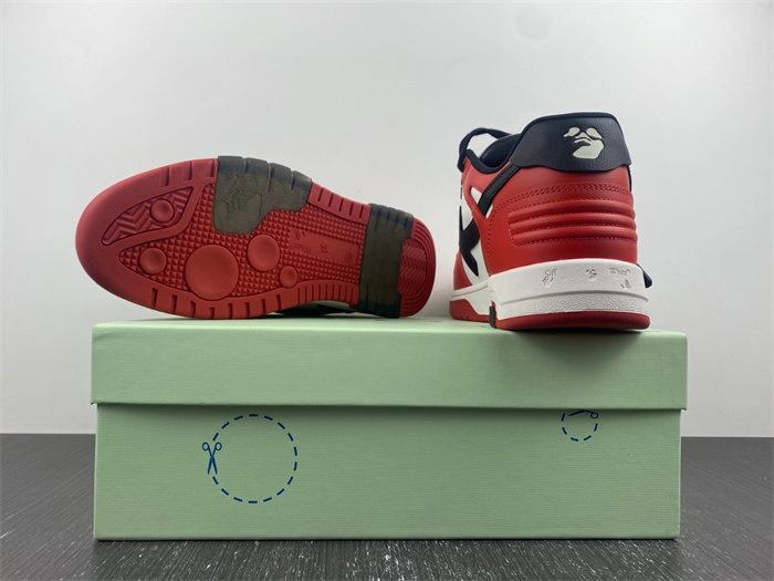OFF-WHITE Out Of Office OOO Low Tops Black White Red OMIA189S22LEA Upgraded 3118